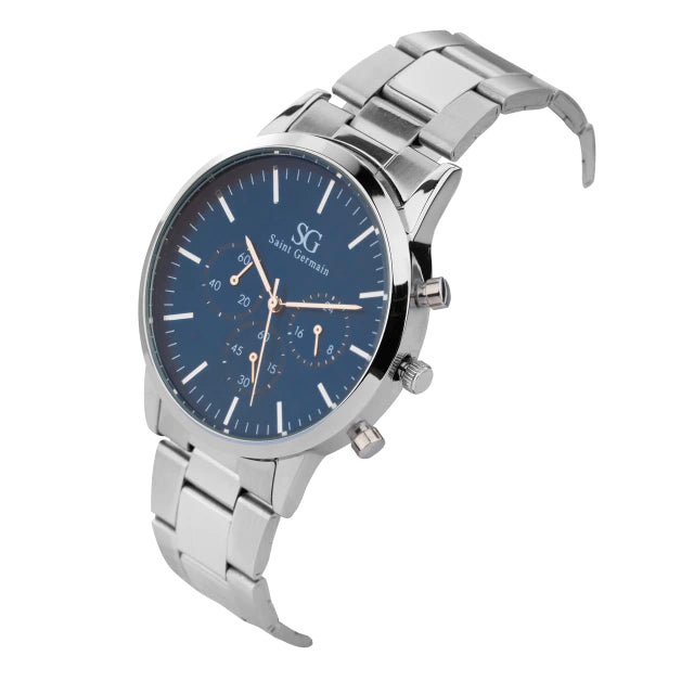 Relógio Masculino Chrono Blue Silver 42mm